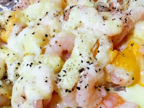 簡単おつまみ エビのチーズ蒸し焼き レシピ 作り方 By Aya 楽天レシピ